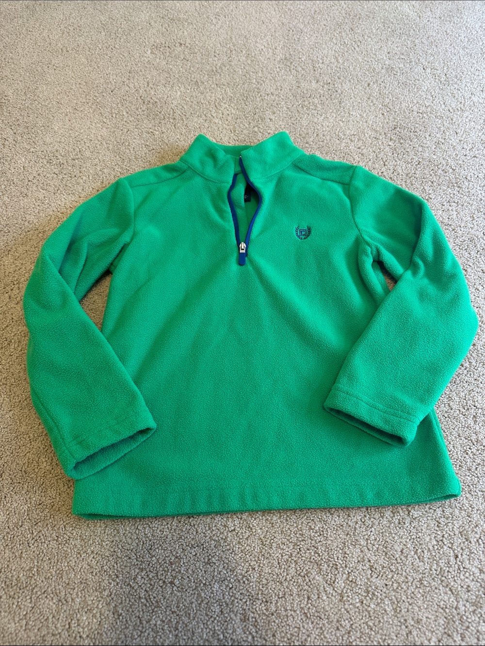 Chaps Bright Green Quarter-Zip Fleece Hoodie